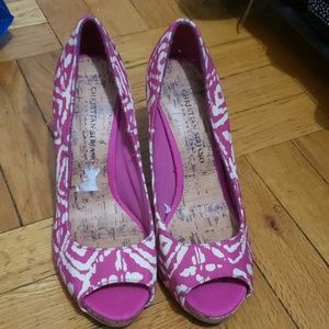 Christian Siriano for payless pink peep toe heels